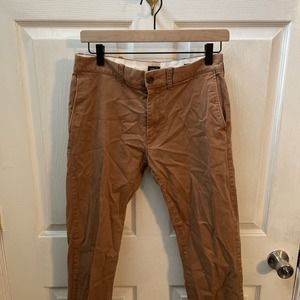 MEN'S J Crew Mercantile Flex Pants Slim Fit Size 30x32 Brown Khaki Stretch‎